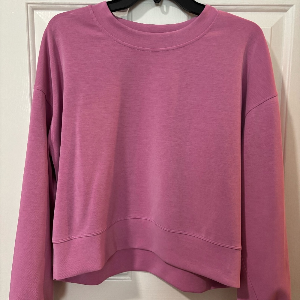 lululemon Softstreme Perfectly Oversized Cropped Crew Pink Blossom Size 6